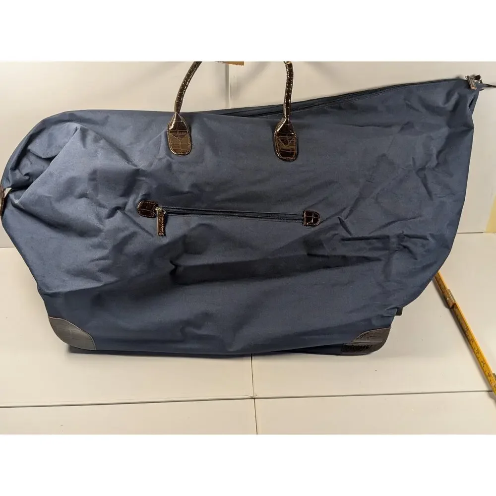 Large Rolling Garment Bag Wheeled Travel Luggage Blue Suit Dress Carry On Tote